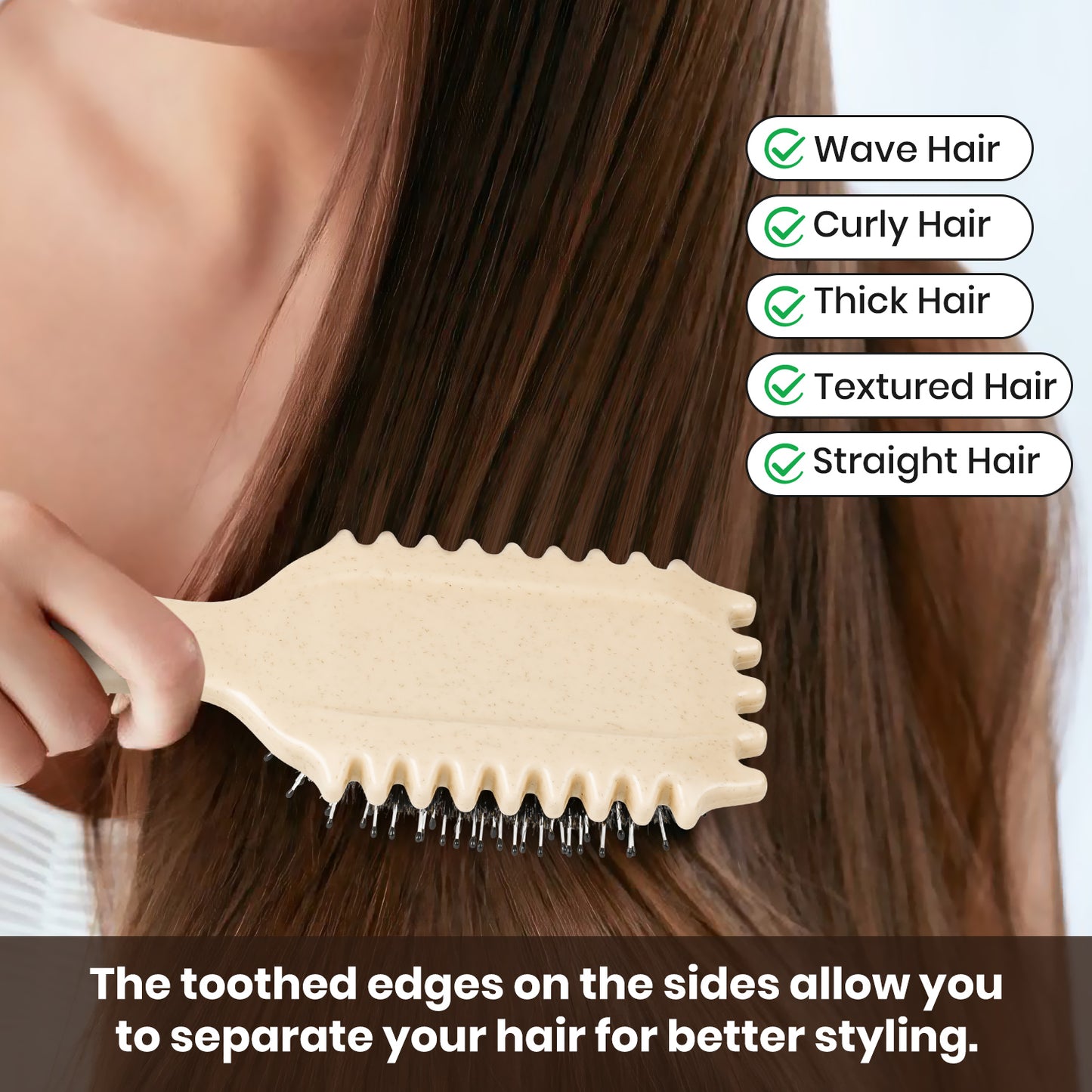 White Curl Defining Brush, Curly Hair Brush Curl Brush for Curly Hair, Curl with Prongs Define Styling Brush, Shaping and Defining Curls For Women Men Less Pulling and Curl Separati