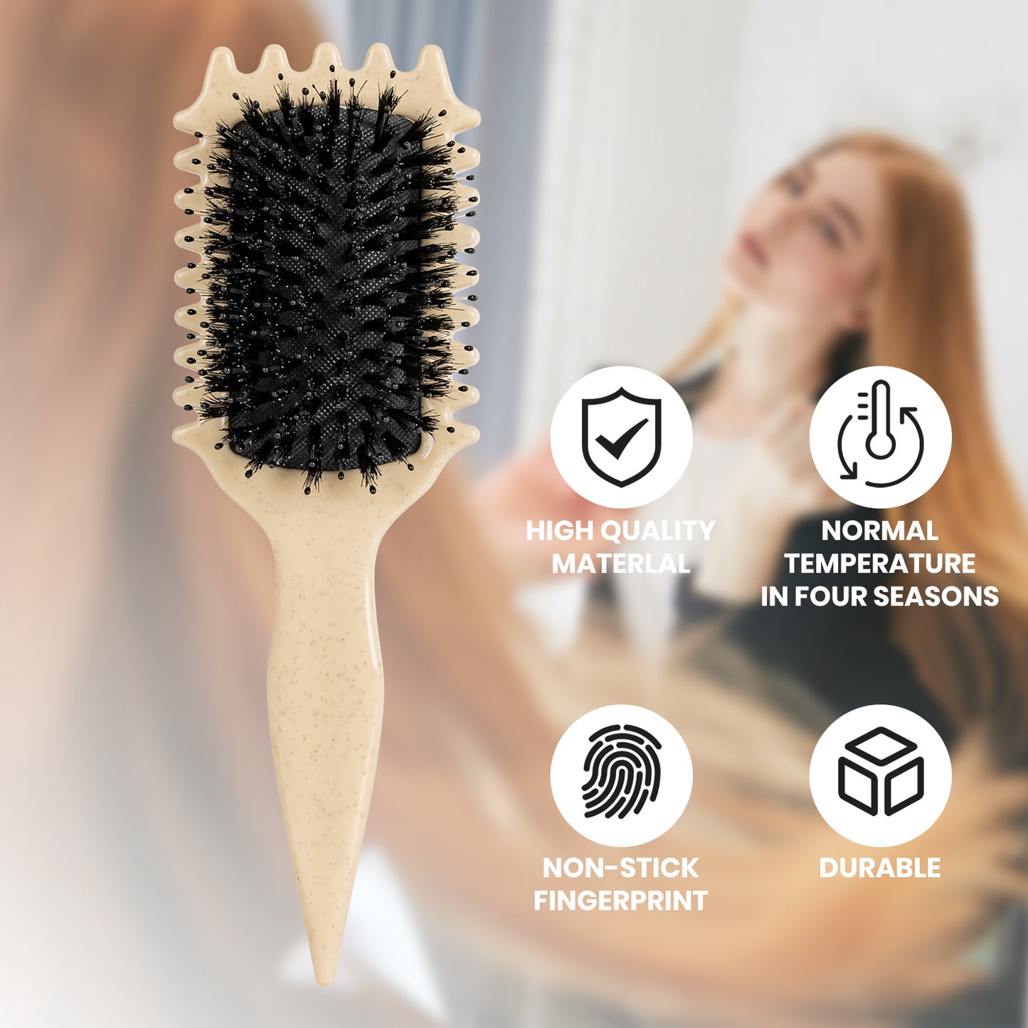 White Curl Defining Brush, Curly Hair Brush Curl Brush for Curly Hair, Curl with Prongs Define Styling Brush, Shaping and Defining Curls For Women Men Less Pulling and Curl Separati