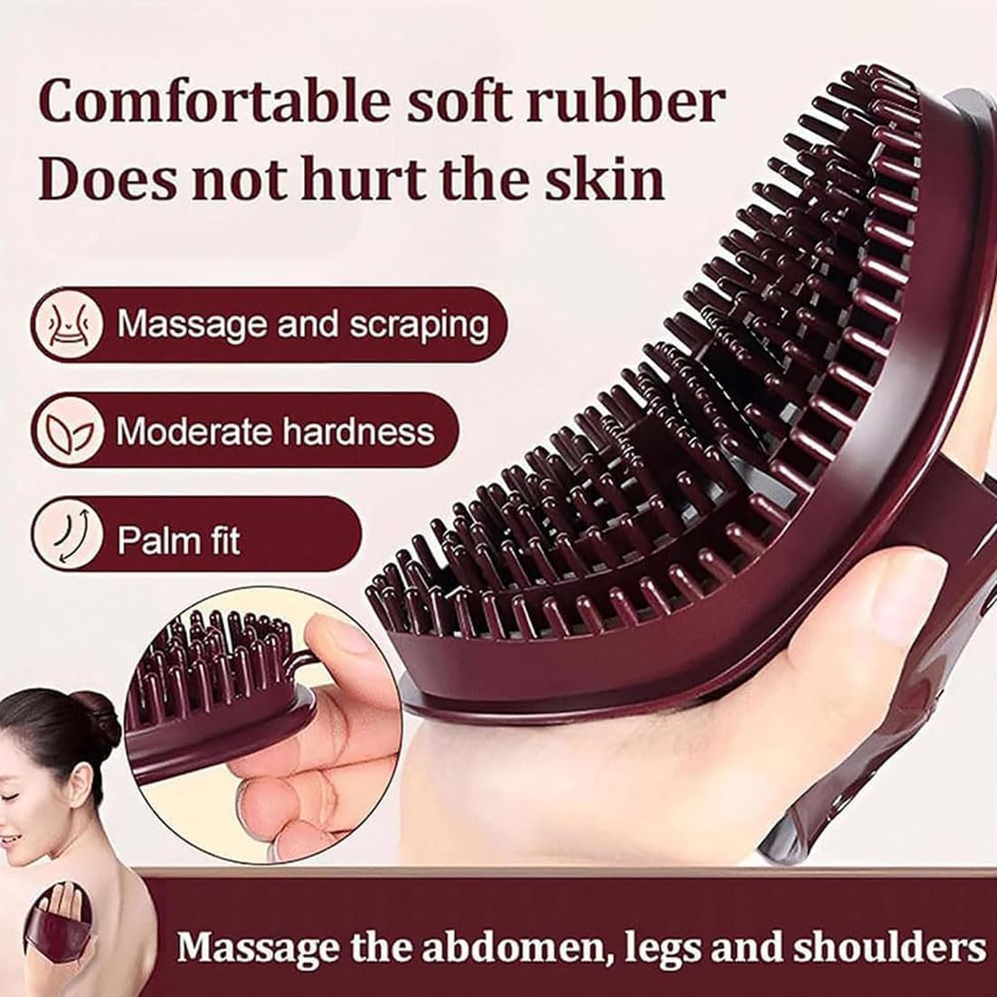 NILUTO 2Pcs Meridian Brush Massage Brush, Body Relaxation Meridian Massage Brush, Gentle Exfoliation, Moisturizing