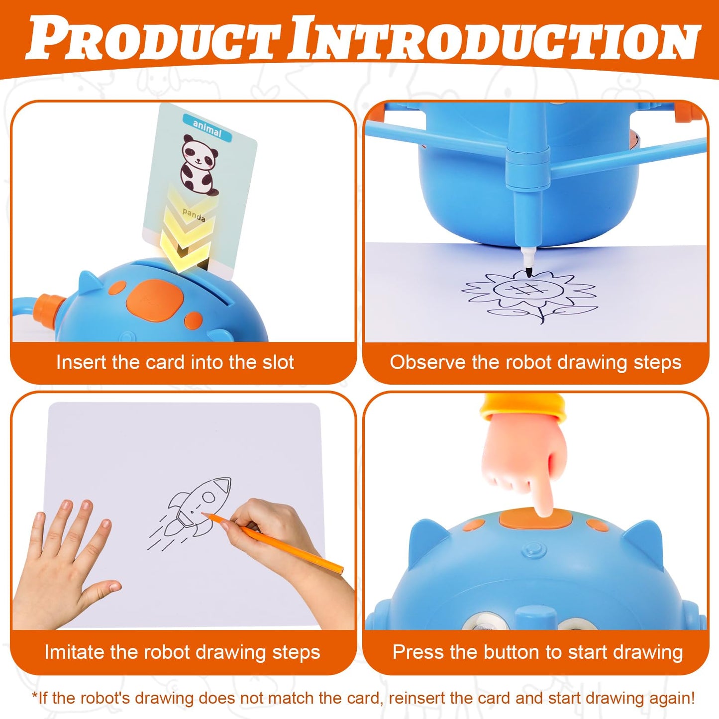 NILUTO Drawing Robot for Kids with 100 Cards 12 Watercolor Pens and 2 Pens, Voice Interactive Educational Drawing Machine, Montessori Painting Learning Toys for 3 4 5 6 7 8 Year Old Boys Girls Birthday Party