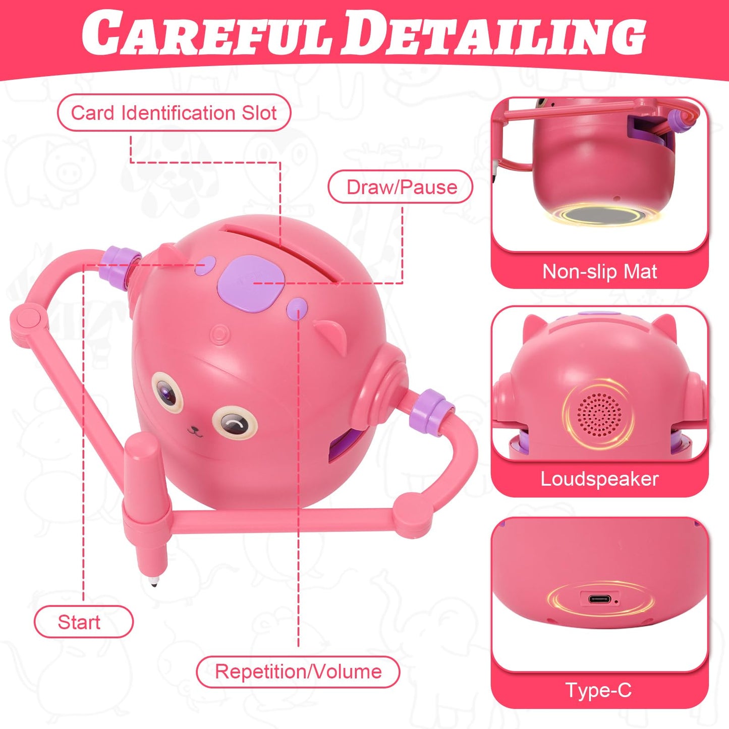 NILUTO Drawing Robot for Kids with 100 Cards 12 Watercolor Pens and 2 Pens, Voice Interactive Educational Drawing Machine, Montessori Painting Learning Toys for 3 4 5 6 7 8 Year Old Boys Girls Birthday Party