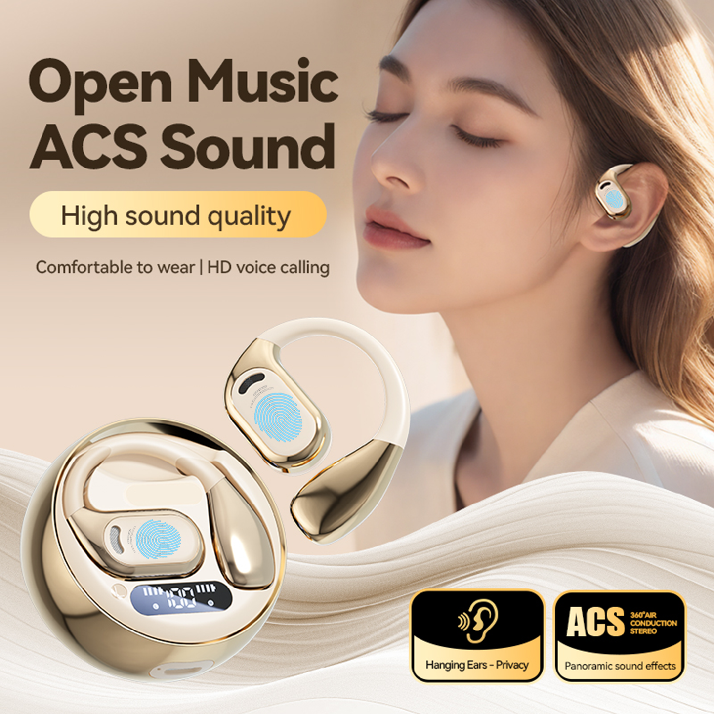 Real Time Language Translation Earbuds, Open Ear AI Translation Earbuds Translation Pods Translator Earbuds for Android iOS, 144 Languages Translator Earbuds for iOS & Android