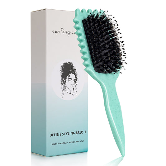 Green Curl Defining Brush, Curly Hair Brush Curl Brush for Curly Hair, Curl with Prongs Define Styling Brush