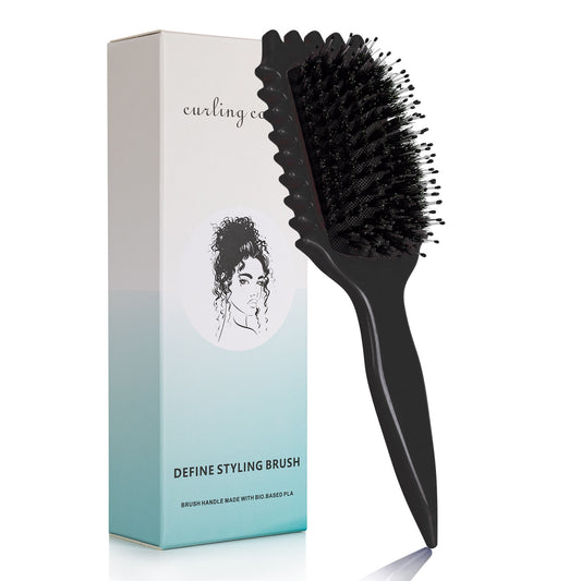 Black Curl Defining Brush, Curl Hair Brush, 2024 Newest Boar Bristle Hair Brush Styling Brush for Detangling