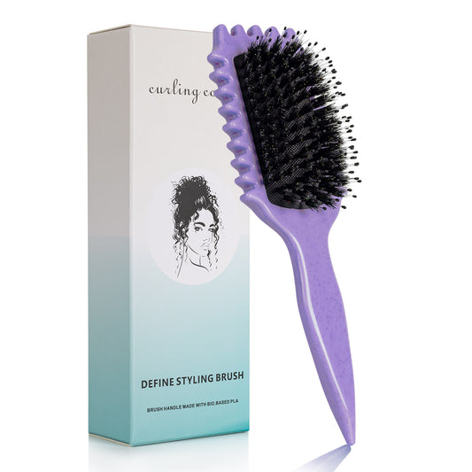 Purple Curl Defining Brush, Curl Hair Brush, 2024 Newest Boar Bristle Hair Brush Styling Brush for Detangling