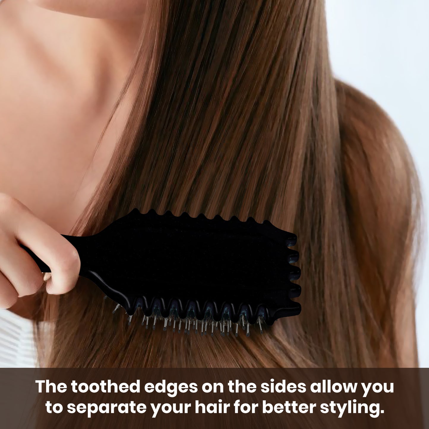 Black Curl Defining Brush, Curl Hair Brush, 2024 Newest Boar Bristle Hair Brush Styling Brush for Detangling