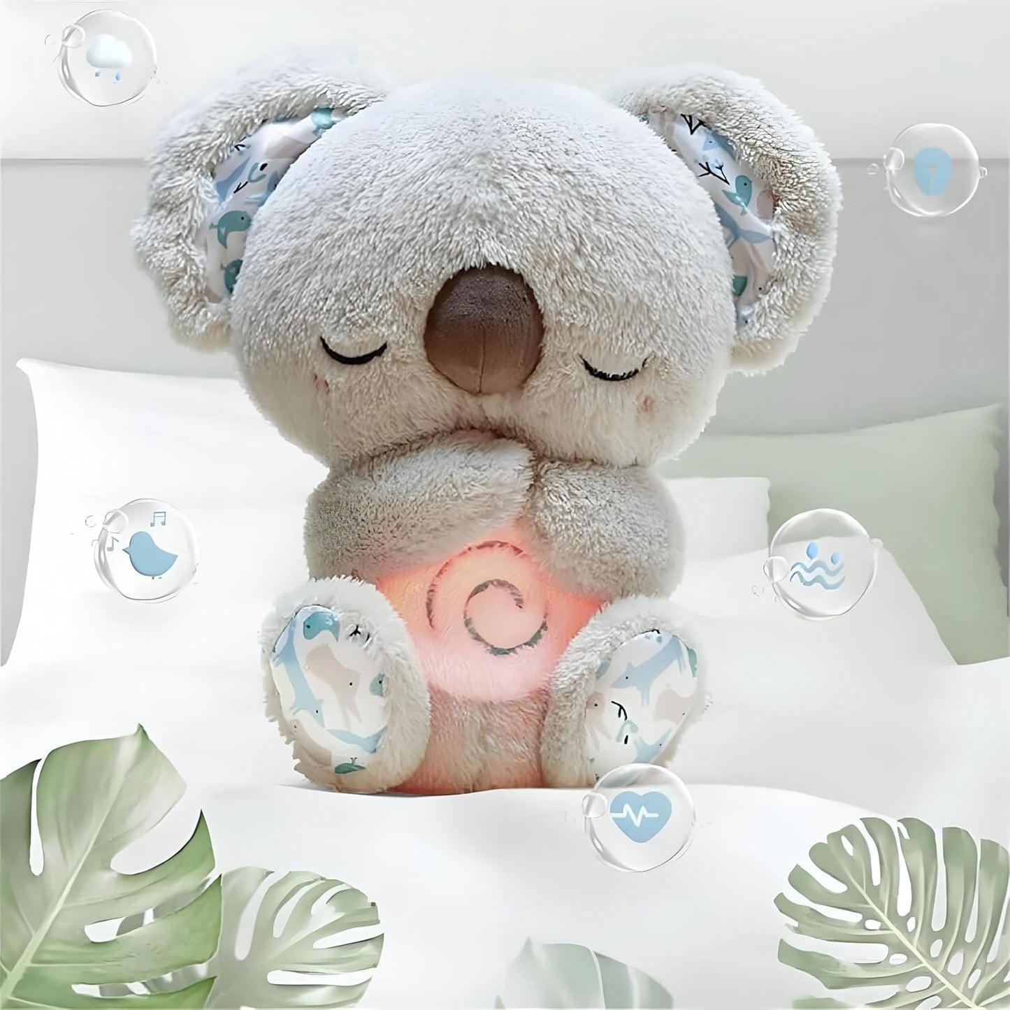 LIVREO Evoraco Soothing Koala, Bear Arrily Calming Otter Breathing Koala Sleep Buddy, Calming Otter Plush for Anxiety with Music Lights & Rhythmic Breathing Motion