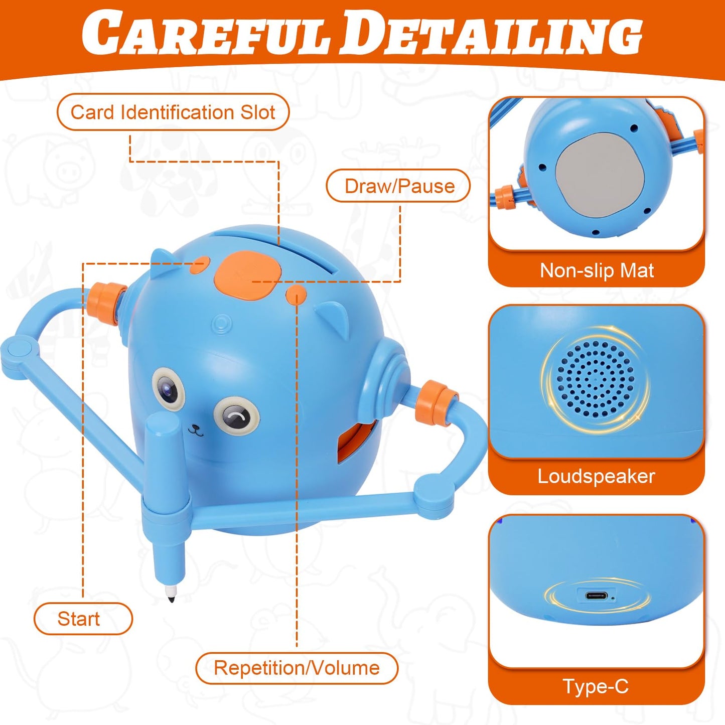 NILUTO Drawing Robot for Kids with 100 Cards 12 Watercolor Pens and 2 Pens, Voice Interactive Educational Drawing Machine, Montessori Painting Learning Toys for 3 4 5 6 7 8 Year Old Boys Girls Birthday Party