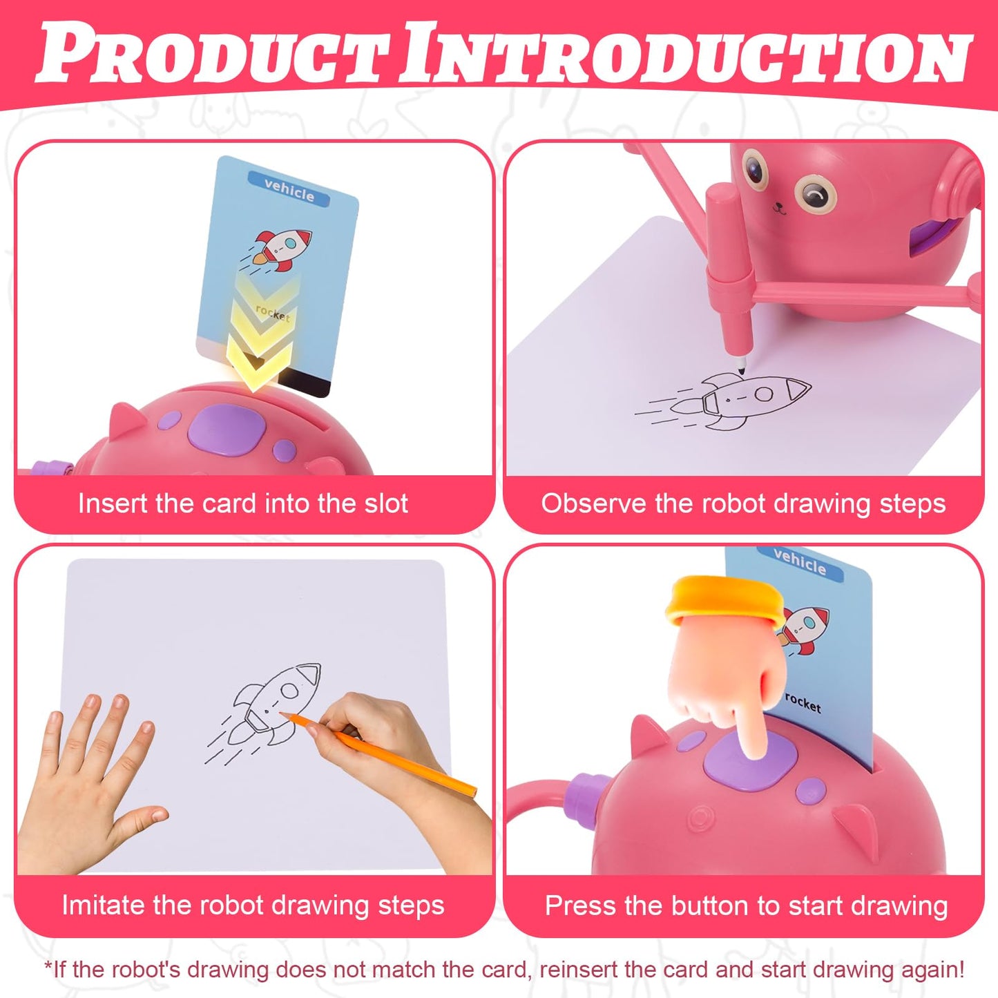 NILUTO Drawing Robot for Kids with 100 Cards 12 Watercolor Pens and 2 Pens, Voice Interactive Educational Drawing Machine, Montessori Painting Learning Toys for 3 4 5 6 7 8 Year Old Boys Girls Birthday Party