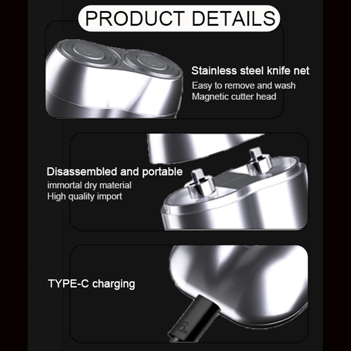 New Model Mini Dual-Head Electric Shaver, Mini Razor Dual Head Portable,Double Head Razor, Pocket Size Washable Electric Razor