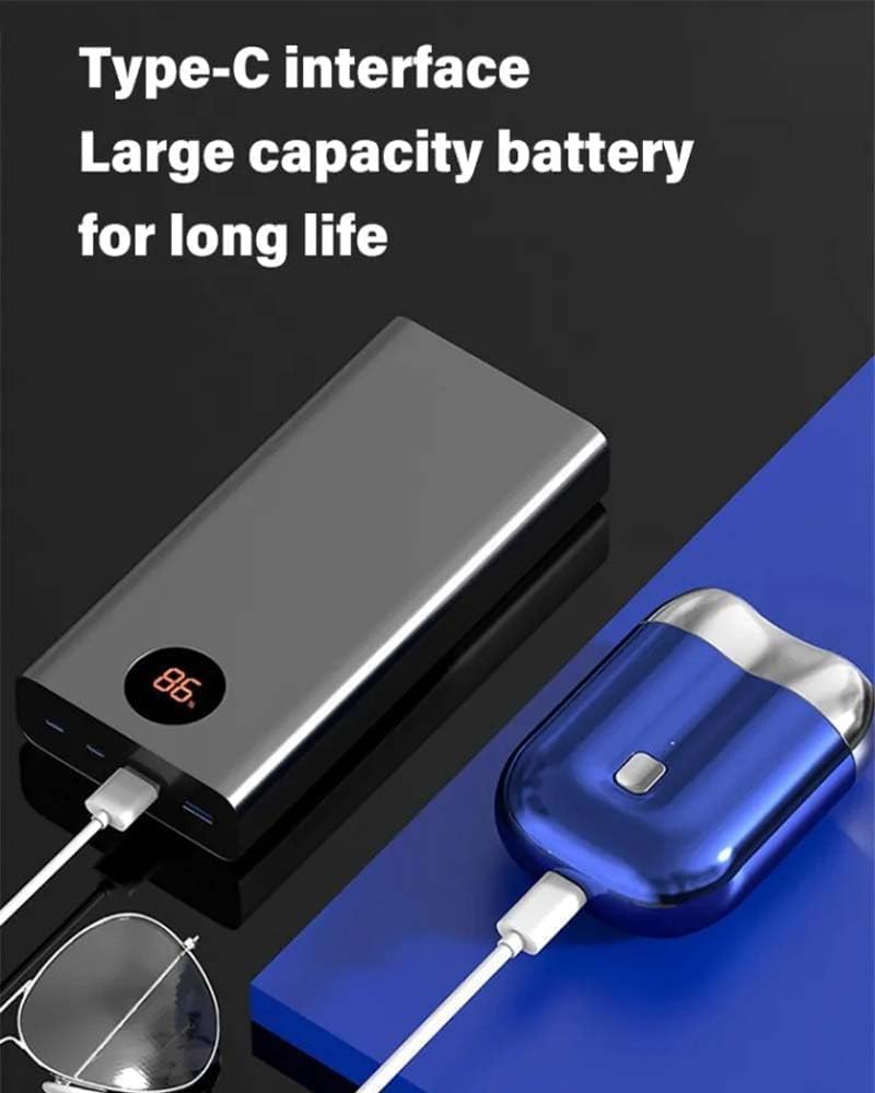 New Model Mini Dual-Head Electric Shaver, Mini Razor Dual Head Portable,Double Head Razor, Pocket Size Washable Electric Razor