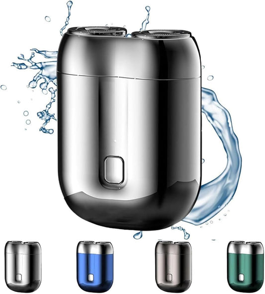 New Model Mini Dual-Head Electric Shaver, Mini Razor Dual Head Portable,Double Head Razor, Pocket Size Washable Electric Razor